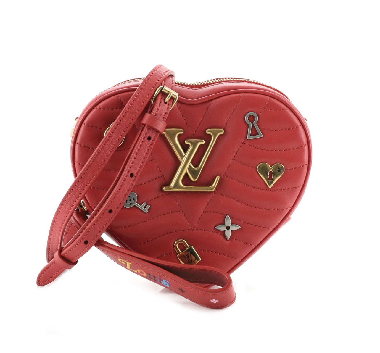 SOLD** NEW - LV New Wave Heart-Shaped Red Calfskin Shoulder Bag